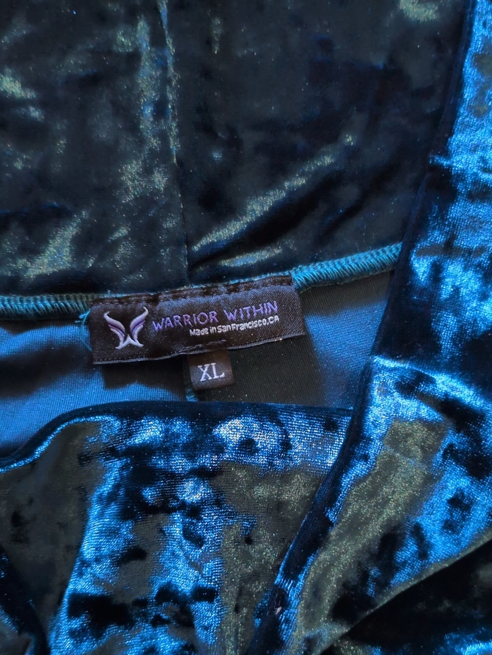 Warrior Within Designs Teal Crushed Velvet Bell Bottoms - Picture 2 of 2